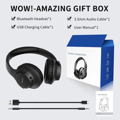 KVIDIO Bluetooth Headphones over Ear, 65 Hours Playtime Wireless Headphones with