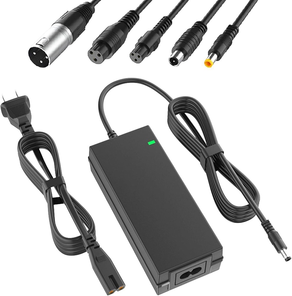 42V 2A Battery Charger 3 Prong Inline Connector Power Supply for 36V Lithium Ion