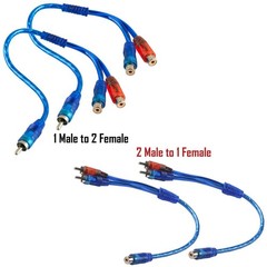 4x RCA Y Splitter Audio Jack Cable Adapter 1 Female to 2 Male – 1Male to 2Female