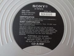 Vintage Sony Walkman D-NF610 Portable CD Player Atrac 3 MP3 AM FM UNTESTED