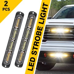 2pcs 24 LED Strobe Lights Emergency Flashing Warning Beacon Yellow Amber 12V EXV
