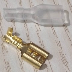 100 Sets Female 6.3mm Spade Connector Wire Crimp Brass Terminal Insulated Sleeve