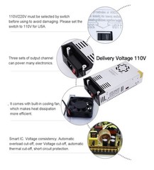 High-Power SMPS 110V/220V AC to 12V DC Converter- 50A 600W Power Supply