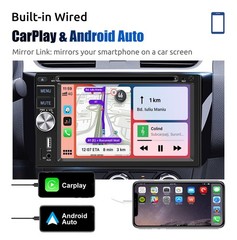 Double 2 DIN Car Stereo DVD CD Player 6.2″ Touchscreen Head Unit BT Carplay CAM