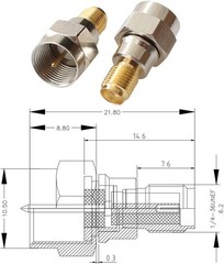 6PCS F Type to SMA Coax Adapter Set, Male & Female RF Connectors