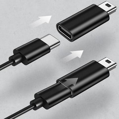 Mini 5 Pin USB Adapter B Male to USB Type C Female Data Data Transfer Connector