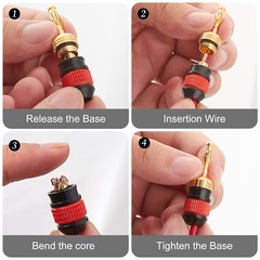 WGGE WG-008 24K Gold Safety Connector Banana Plugs (12 Pair (24 plugs))