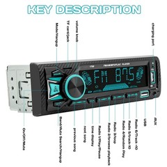 Single 1 DIN Car Stereo Radio Bluetooth MP3 Player AUX USB AM FM Audio Receiver