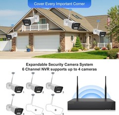 HD 2MP Security Camera System 1TB HDD, NVR Indoor Outdoor WIFI CCTV Audio NVRkit