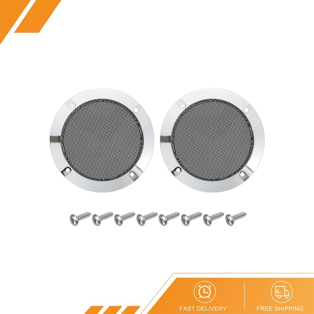 2 Pcs 4″ Black Speaker Grill Mesh Metal Woofer Guard Protector Dust Cover