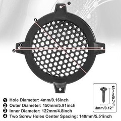 2pcs 4Inch Universal Speaker Grills Cover Mesh Guard Protective Case with Screws