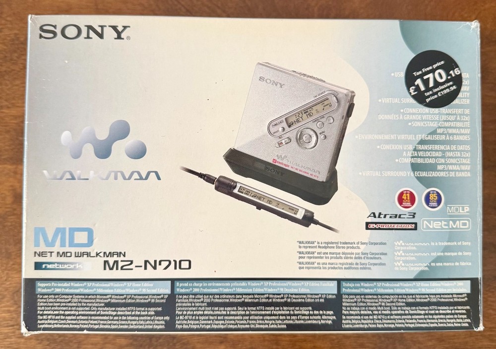Sony MZ N710 Minidisc Player Blue in Box w/Accessories – Awesome Vintage Piece