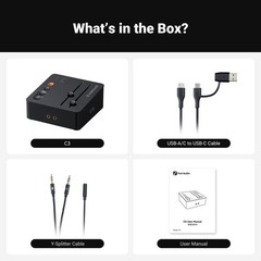 Fosi Audio C3 Gaming External Sound Card USB DAC/AMP for PC for Switch FPS