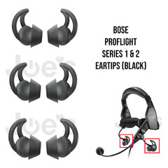 Bose Aviation Headset ProFlight 1 and 2 Replacement Silicone Ear Buds Tips Black