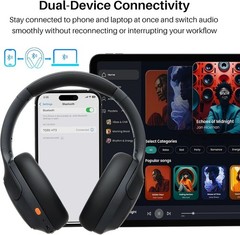 HT3 Hybrid Noise Cancelling Headphones: 90H Wireless, AI Assistant, Hi-Res Sound