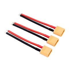 3 Pcs XT90 Male Connectors w/ 10cm 12AWG Wire for Turnigy Zippy Lipo -44