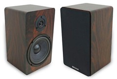 Pair Rockville RockShelf 68D 400w Dark Wood 6.5″ Home Theater Bookshelf Speakers