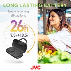Jvc Nearphones Open Ear True Wireless Headphones, BT 5.4, up to 26 Hours – Black