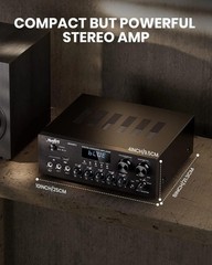 Bluetooth 5.0 Stereo Receiver – 400W Peak Audio Amplifier for Home Theater