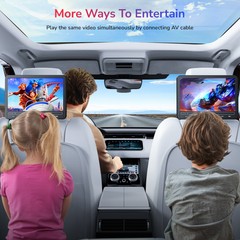 2X10.1″ Screen Car DVD Player Headrest CD USB AV IN OUT w/ Headsets, RC Control