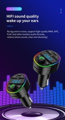 Car phone charger BT FM Transmitter Player handsfree support U disk TF card