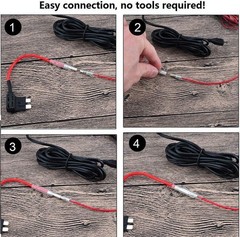 Dash Cam Hardwire Kit Mini USB 12V-24V to 5V Low Voltage Fuse Tap