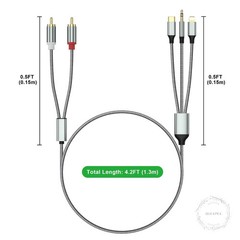 Lightning to RCA Cable Audio Aux Adapter,RCA to 3.5mm Cable，USB C to 2 RCA Audio