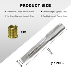 Spark Plug Thread Repair Kit, M14×1.25 Inserts & M16x1.25 Tap Stainless Steel T
