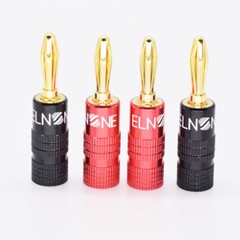 100pcs ELNONE High Quality Gold Plated Speaker Banana Plug Male Audio Connectors