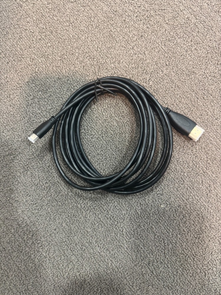 6ft HDMI Micro Type D Male to HDMI Type A Male Cable – Black