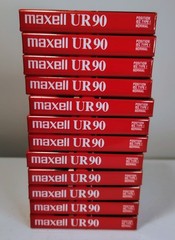 Maxell UR 90min Audio Cassette Tapes Normal Bias 12 Pack Open Box Sealed Tapes