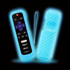 1P Silicone Remote Control Cover For Roku Glow-In-The-Dark TV Remote Holder Case