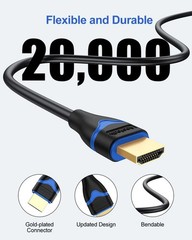 4K Short HDMI Cable 6 Inch, HDMI Cord 0.5FT High Speed HDMI to HDMI Cable 2.0(4K