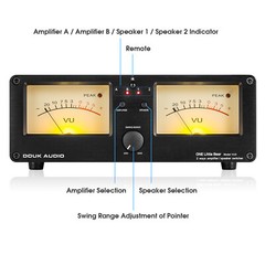 Douk Audio VU3 Amplifier/Speaker Selector Box Dual Analog VU Meter DB Display