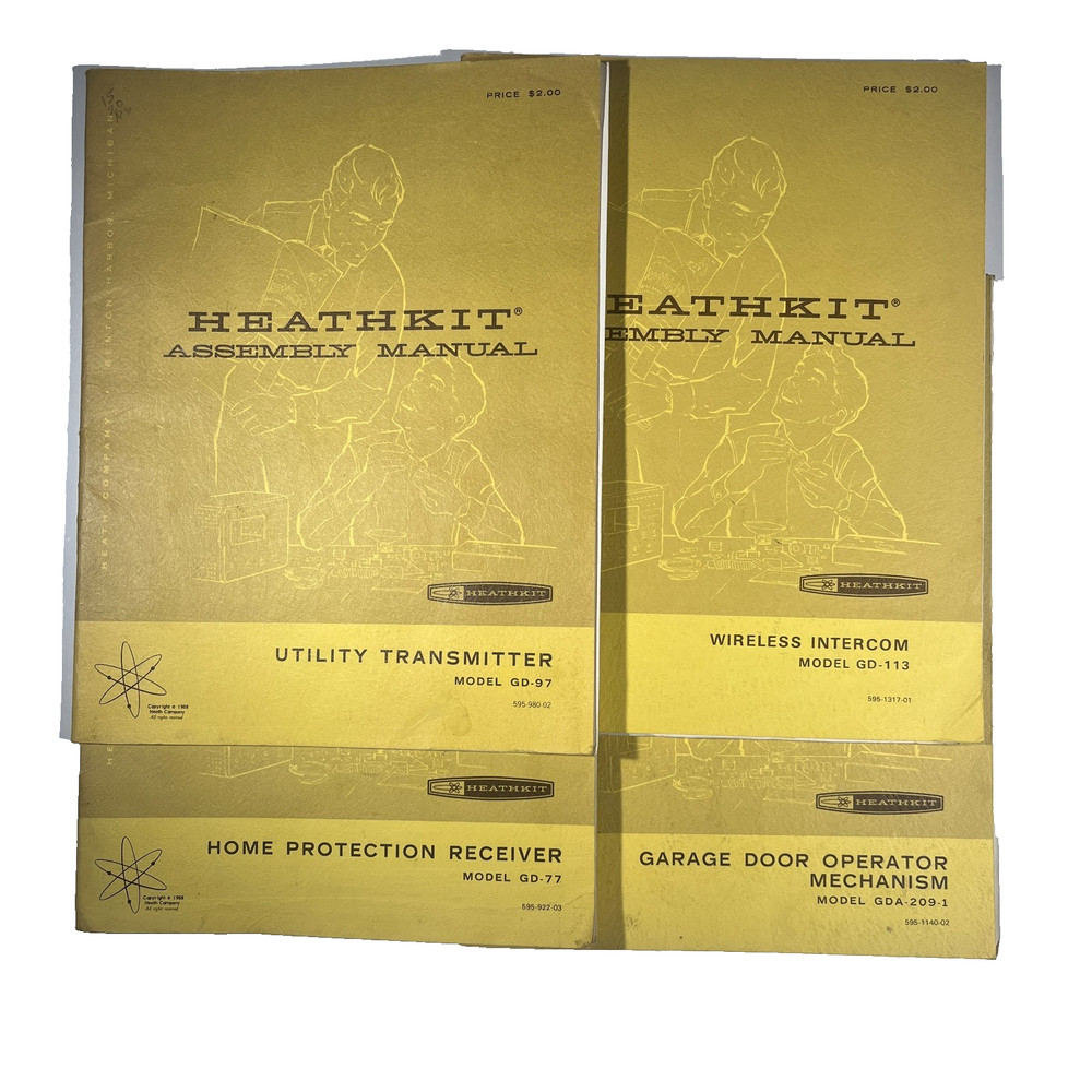 Lot of 4 Heathkit Assembly Manuals GD-97, GD-77, GD-113 and GDA-209-1
