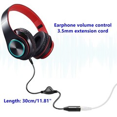 3.5mm Male to Female Stereo Audio Extension Cable Adapter with Volume Control