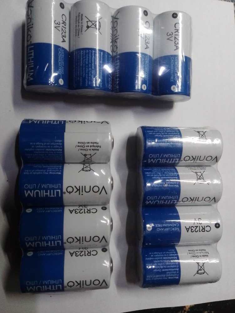 4pk Voniko CR123A LITHIUM 3V Batteries, 10 Years Shelf Life