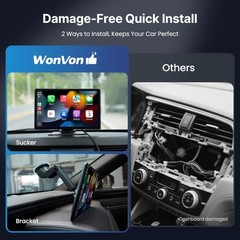 9 In Carplay Screen Wireless 4K Front Dash Cam 1080P Rear Backup Camera GPS Call