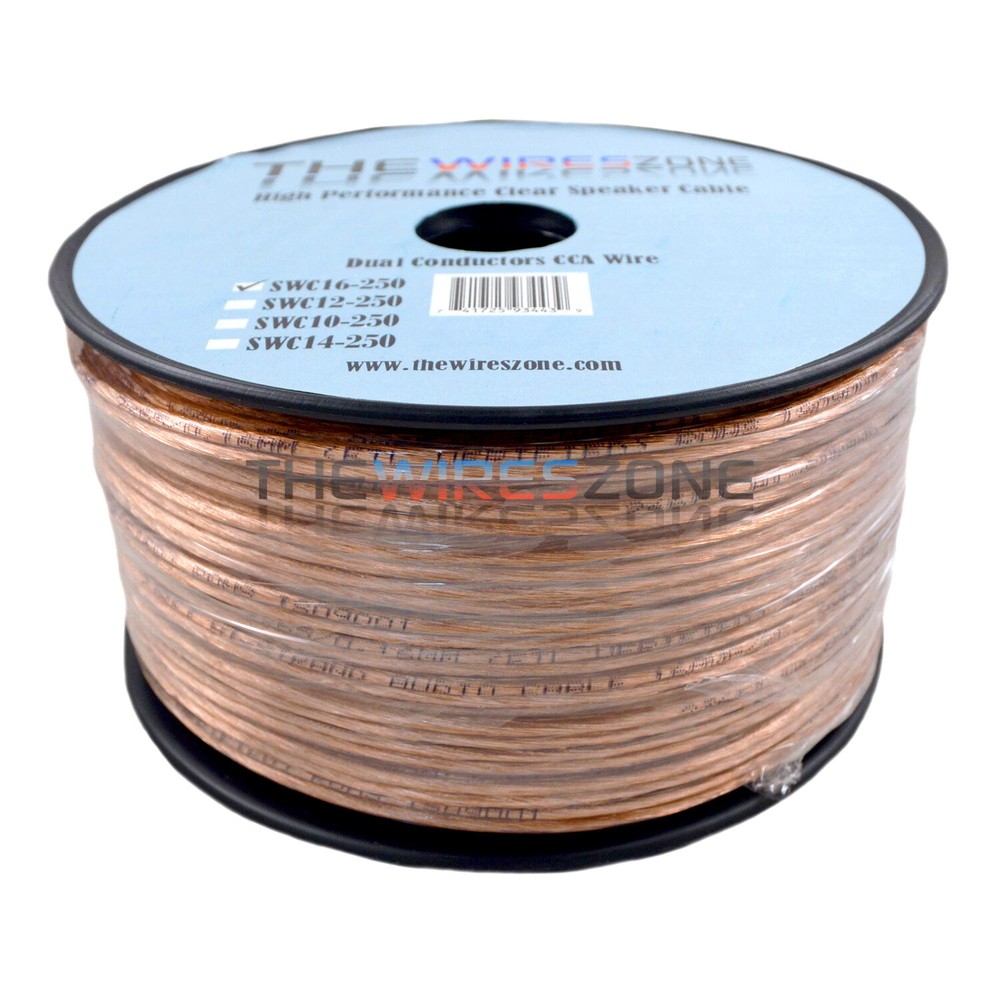 Clear Transparent 250′ ft 16 Gauge 16AWG Speaker Wire Cable for Car Home Audio