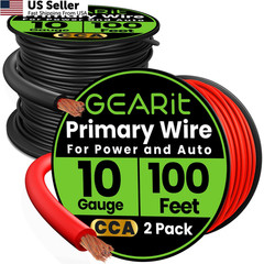 GEARit 10 Gauge Wire 200 Ft Total 10 AWG CCA Power Ground Cable Red Blck FROM US
