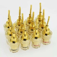 4* Banana Female to 2mm Pin Gold Plated Connector HIFI Cable Adapter Plug 4mm