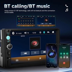 7″ Single 1Din Touch Screen Stereo Bluetooth Radio Car Apple/Android Carplay GPS