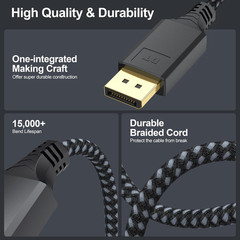 Display Port to HDMI Cable 3Ft, 4K@30Hz 1080P@120Hz [One-Direction] Displayport