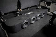 NEW QUAD 8″ 3200W LOADED SUB BOX FITS 2017-2025 FORD SUPER DUTY SUPERCREW CAB
