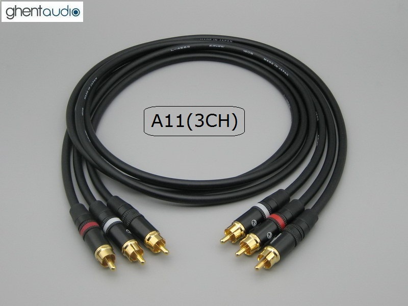 A11(3CH) (0.5m 1.5ft)— Color-Coded 3CH Canare L-4E6S RCA Audio/Video Cables