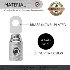 Conext Link RT4N-2 Set Screw Ring Terminal 2 Pack 4 Gauge, Nickel