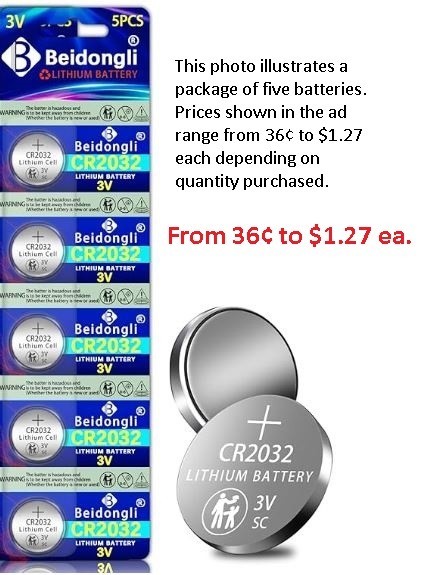CR2032 Battery Order Any quantity Free ship Free returns LOW AS 36¢ each