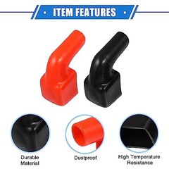 1 Pair Battery Terminal Insulation Covers, 40mm Length 10mm 0.39″ Car Battery