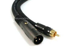 XLR Male to RCA Male Cable 6 Feet Black, 16AWG Shielded Twisted Pair Oxygen…