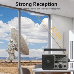 AM FM Portable Radio Battery Operated Radio by 4X D Cell Batteries Or AC Power T